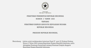 Read more about the article Peraturan Disiplin Anggota Polri Tahun 2003
